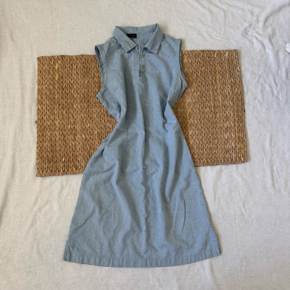 Blue Dockers sleeveless collared gingham dress